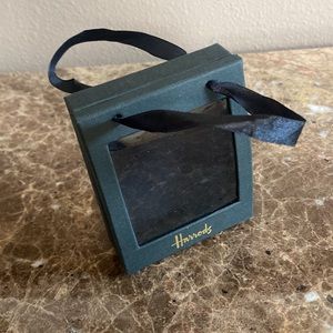 Harrods Magnetic Closure Jewelry Presentation Box with tag attached, gray-black
